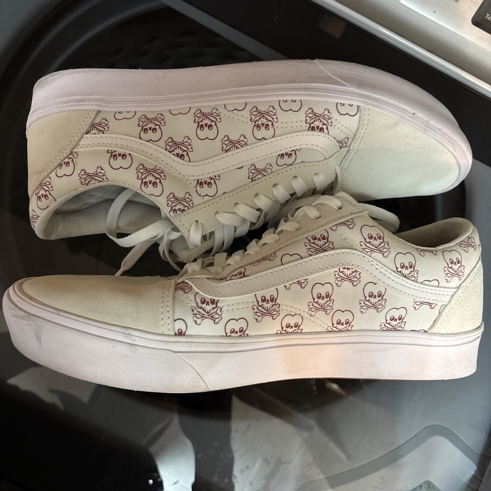 VANS Old Skool True White Men's Athletic Sneakers Canvas Lace Up Rubber Outsole